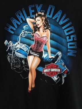 Harley-Davidson Black Short Sleeve Pin-up Girl Tee Shirt Men’s Medium